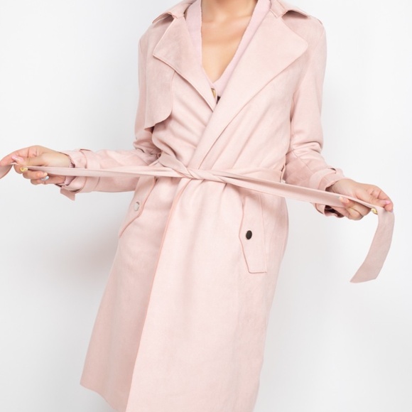 71 - Blush Suede Belted Jacket - Picture 1 of 1